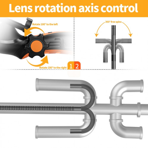 Endoscope de réparation automobile F180, objectif de 8 mm, rotations libres à 360 degrés, spécification : Tube souple de 3 m SH84031161-012